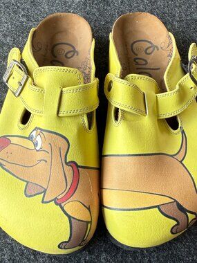 Calceo Dog Puppy Print Cork Clogs Sandals EU 37
